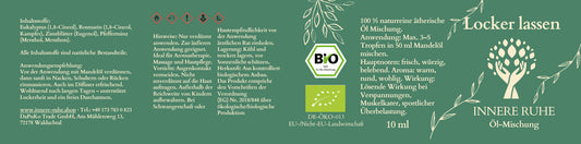 Locker lassen – Ätherische Ölmischung – Harmonischer Duft, 100% naturrein | 10 ml | Innere Ruhe
