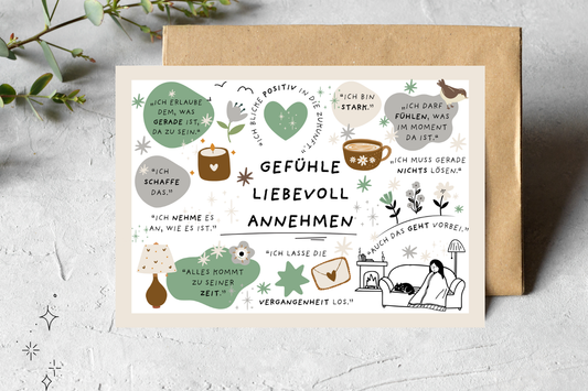 Karte Gefühle liebevoll annehmen